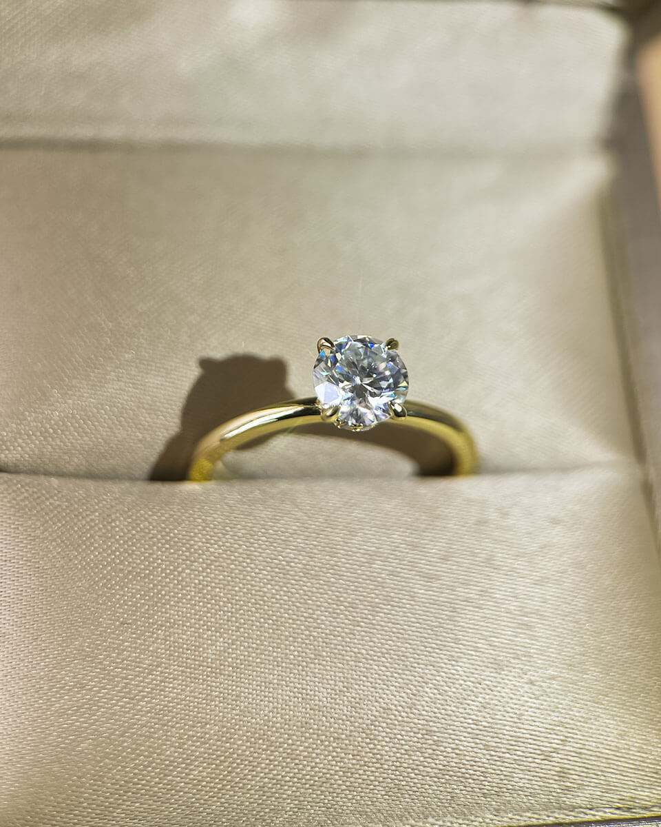 Diamond Ring Gold Ring – 1 Carat Moissanite-Opreshyne