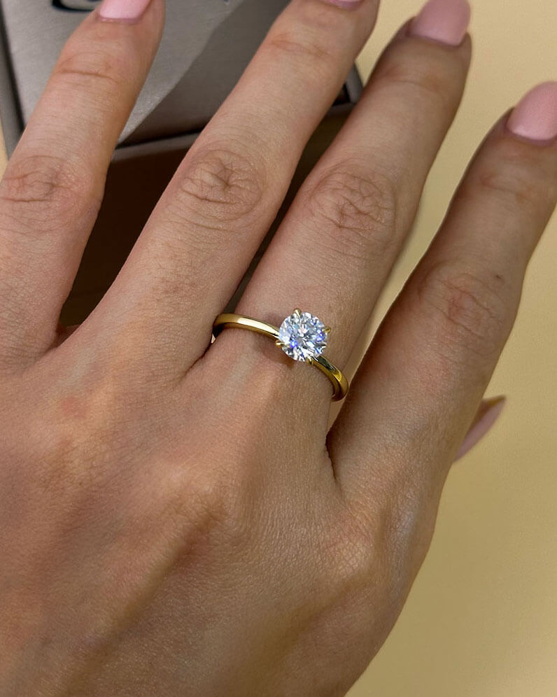 Diamond Ring Gold Ring – 1 Carat Moissanite-Opreshyne