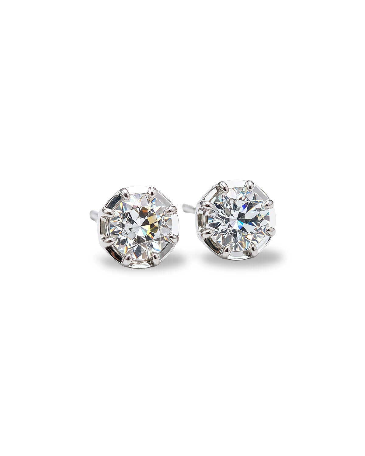 Georgina Tricolor Diamond Stud Earrings