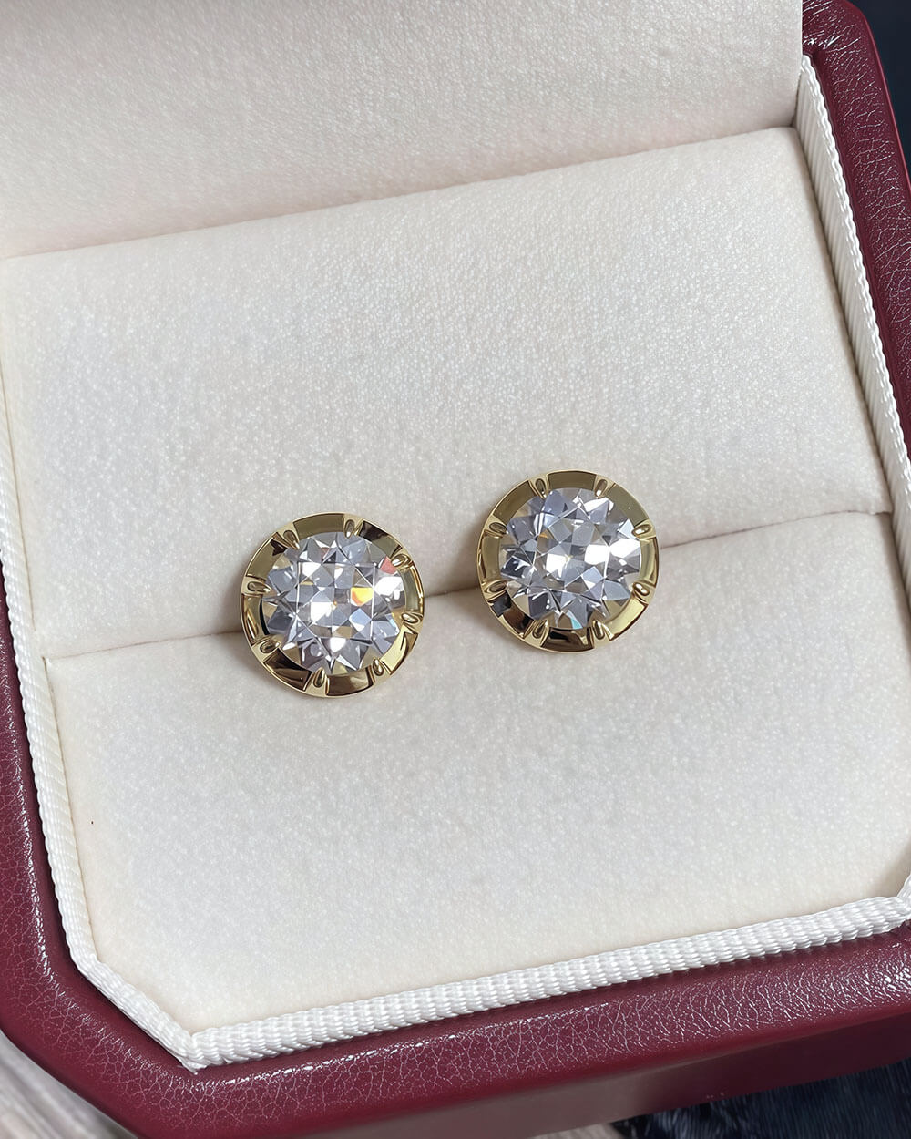 Georgina Tricolor Diamond Stud Earrings