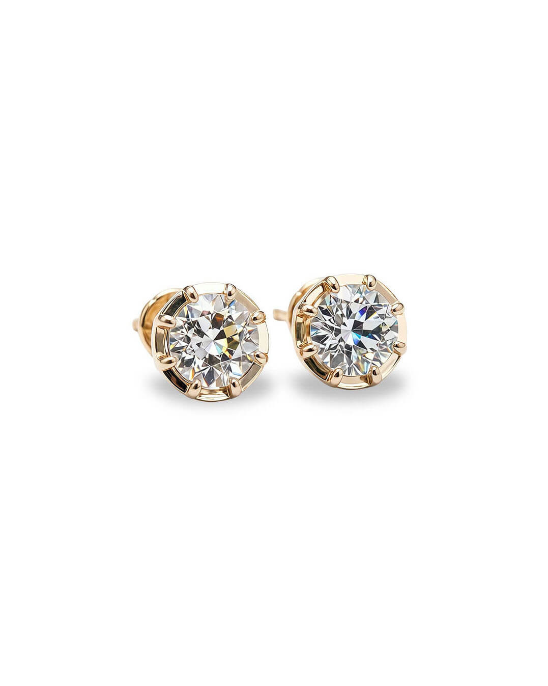 Georgina Tricolor Diamond Stud Earrings