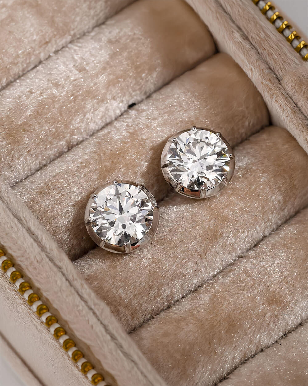 Georgina Tricolor Diamond Stud Earrings