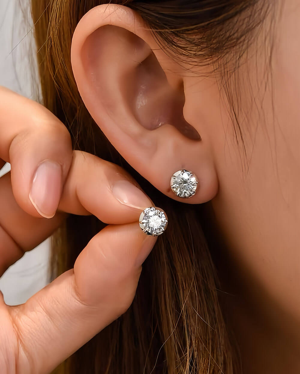 Georgina Tricolor Diamond Stud Earrings