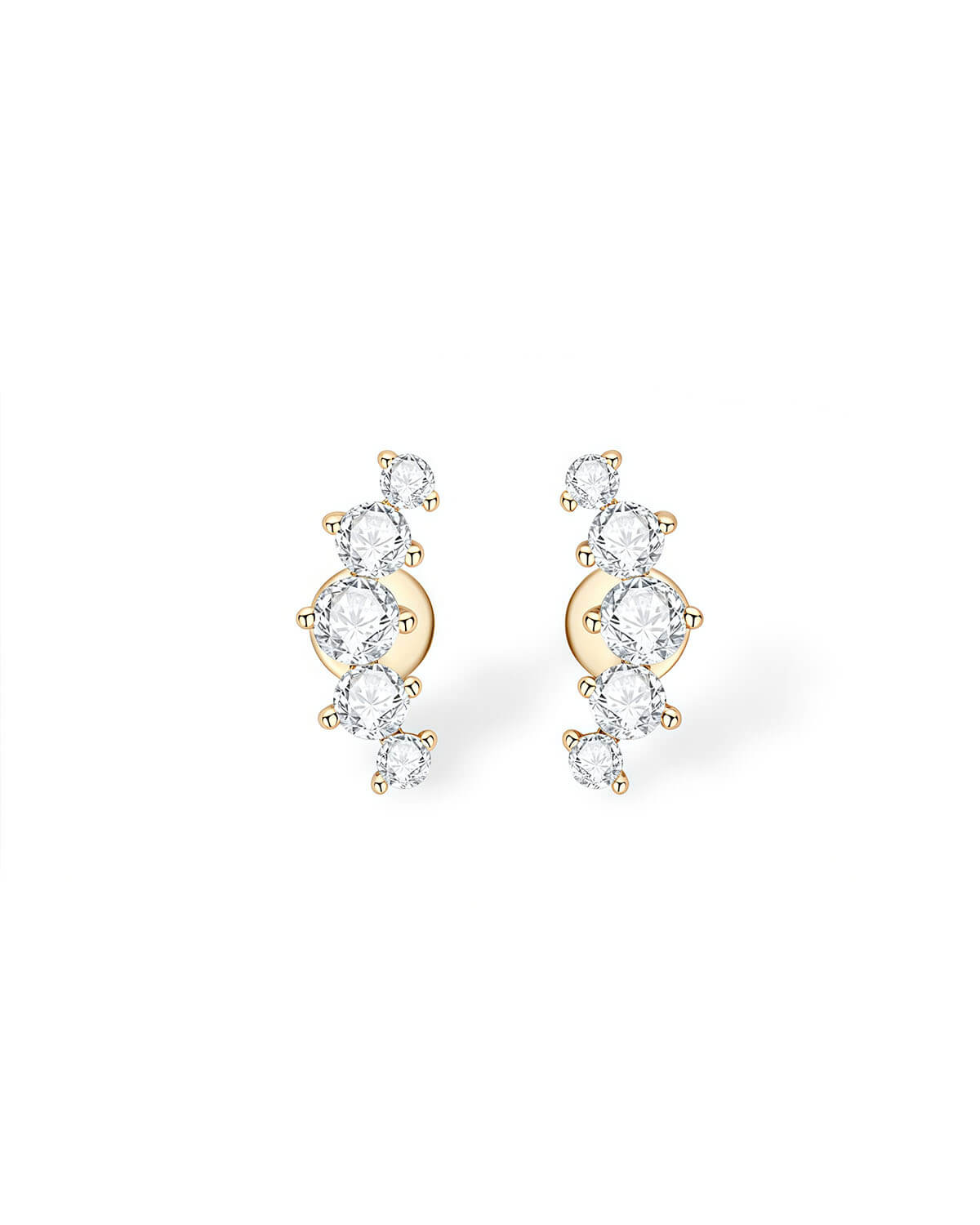 Diamond Stud Earrings for Women – Graduated Moissanite Design-Opreshyne