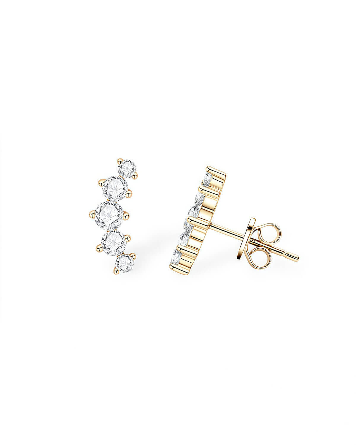Diamond Stud Earrings for Women – Graduated Moissanite Design-Opreshyne