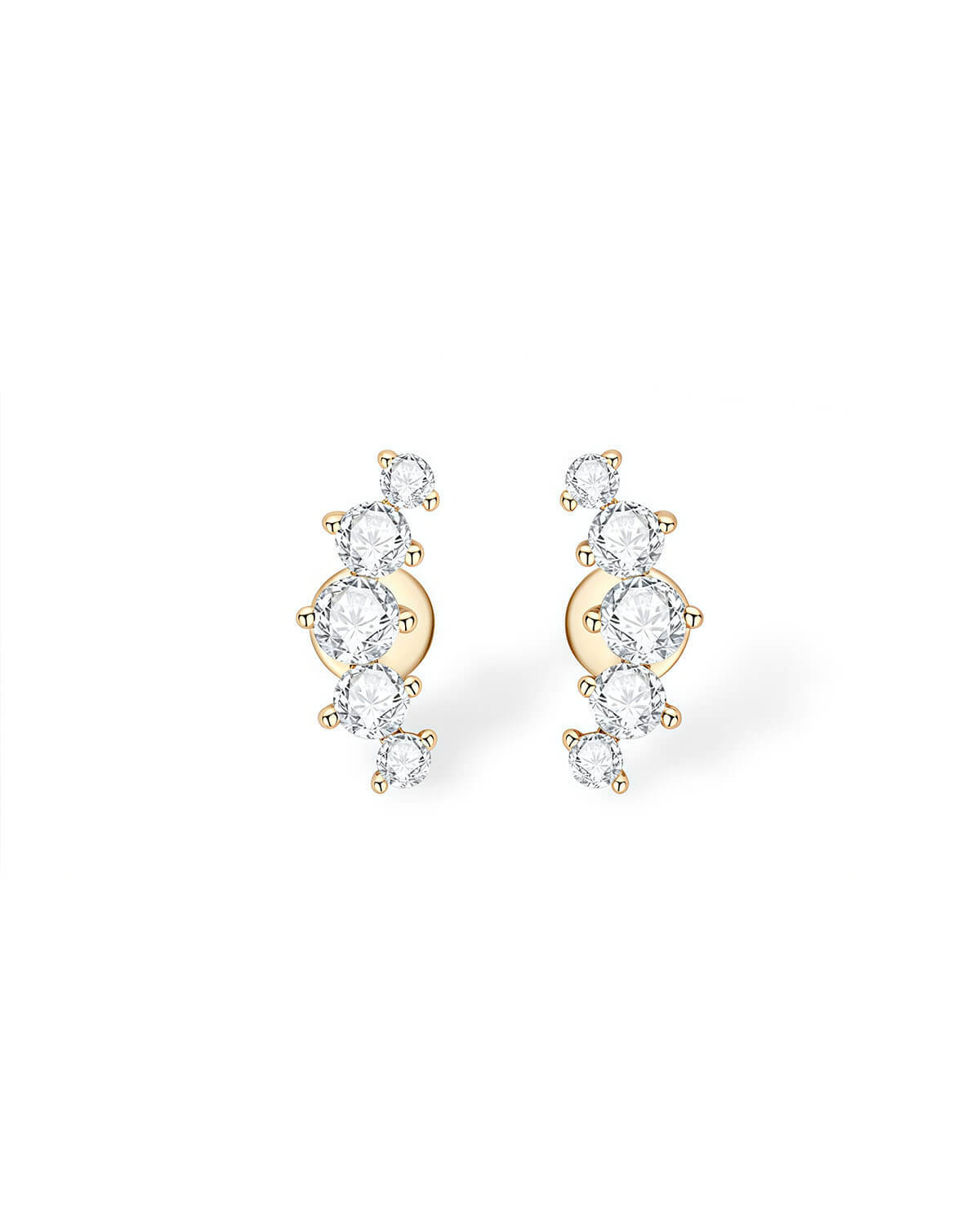 Diamond Stud Earrings for Women – Graduated Moissanite Design-Opreshyne