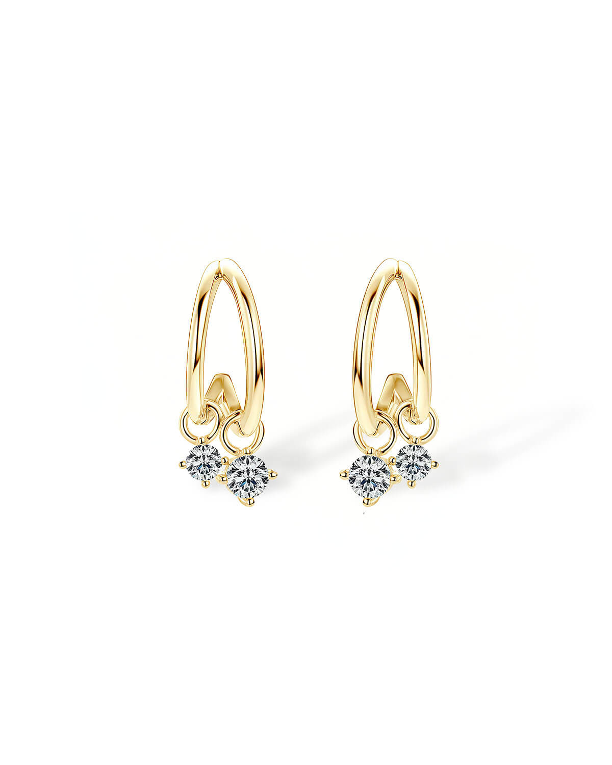 Twist Charm –Double Hoop Drop Earrings