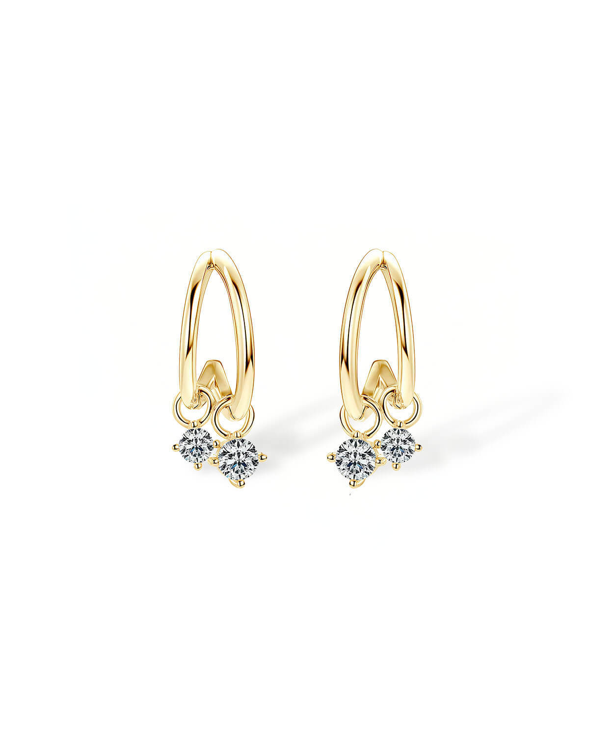 Twist Charm –Double Hoop Drop Earrings