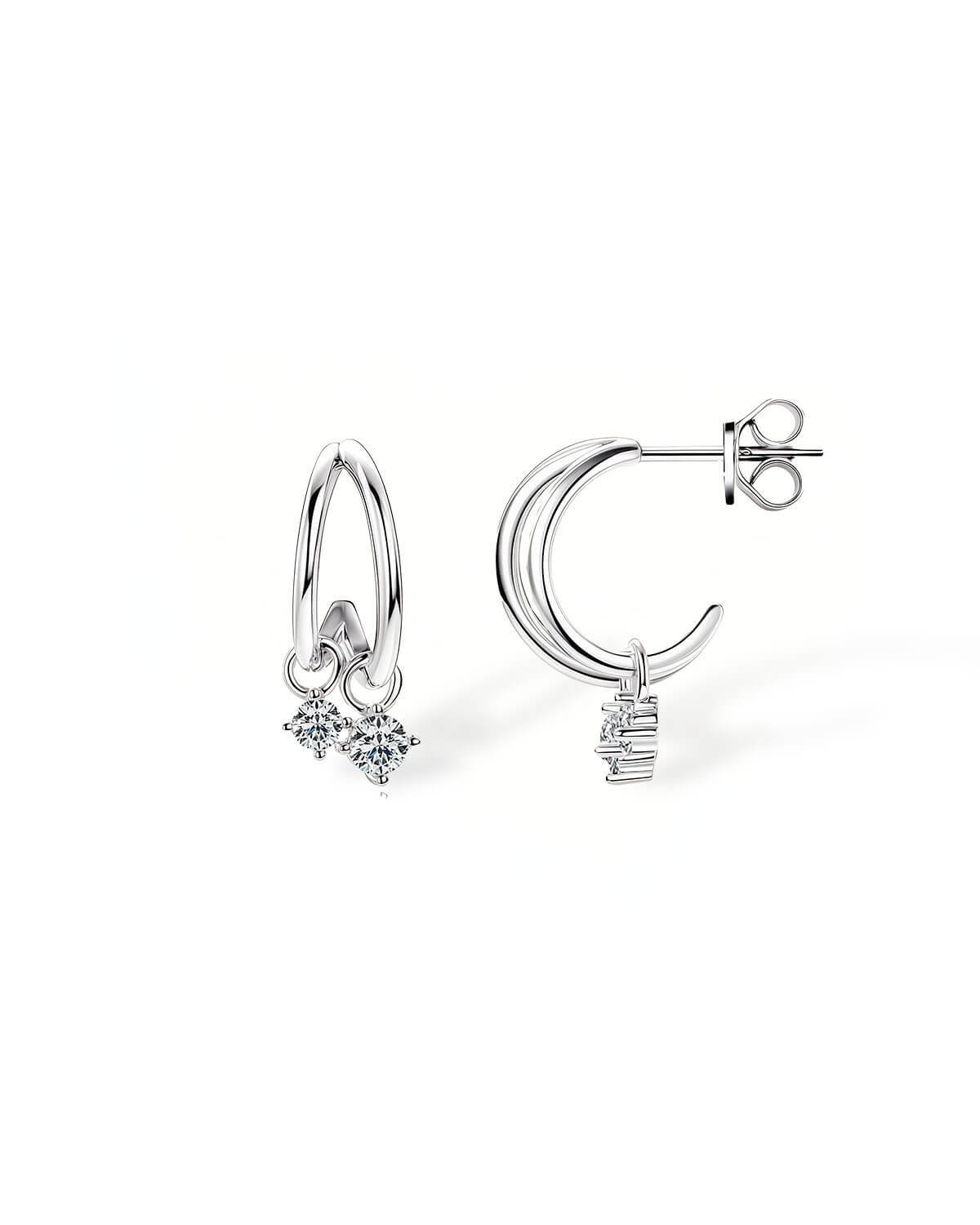 Twist Charm –Double Hoop Drop Earrings