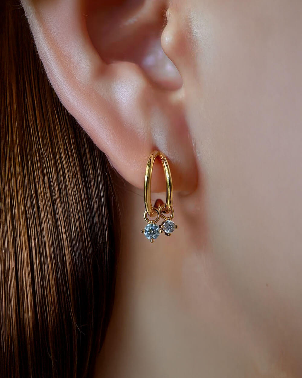 Twist Charm –Double Hoop Drop Earrings