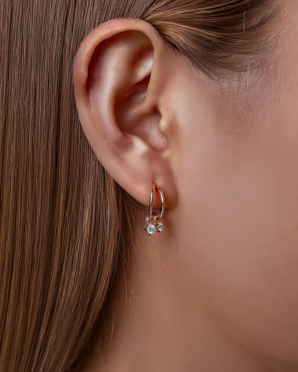 Twist Charm –Double Hoop Drop Earrings