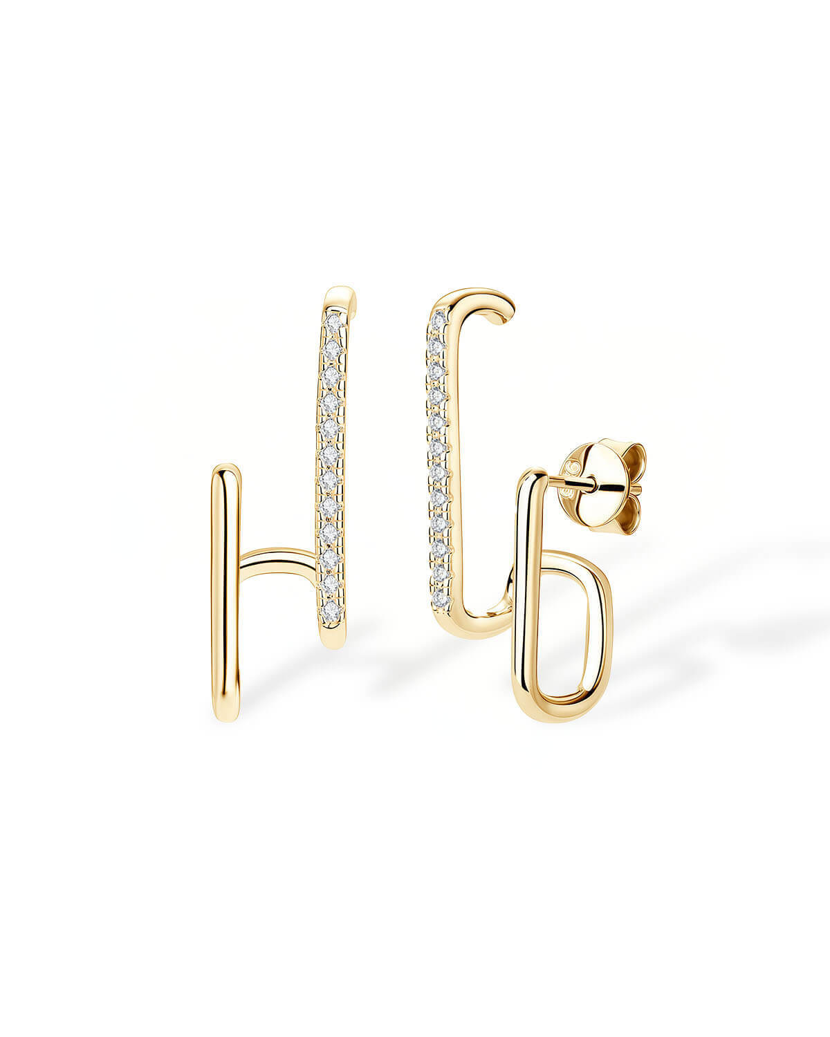 Unique Earrings | Double Layer Ear Cuff Earrings 14K Gold