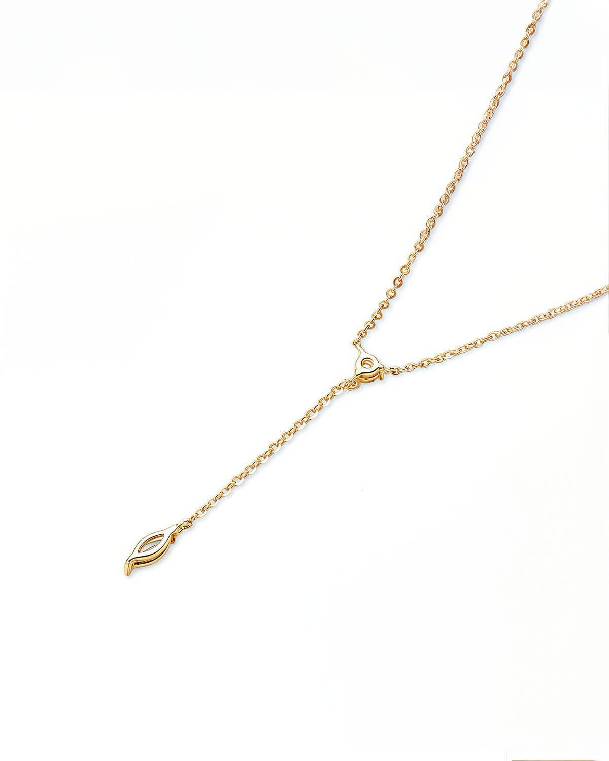 Elegant 14k Gold Necklace with Double Diamond Drop-Opreshyne