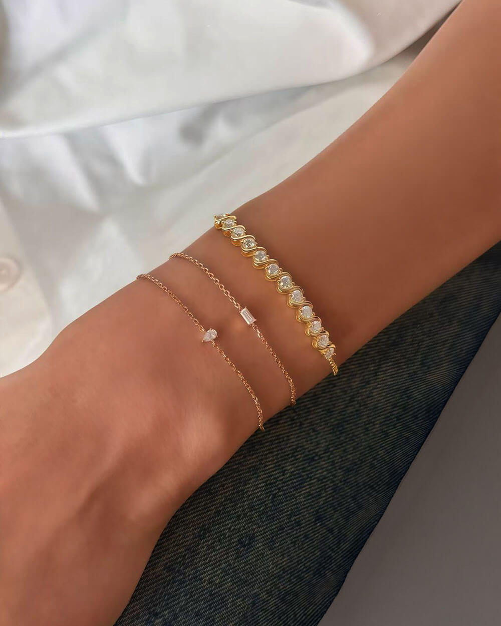 Stella Grace – Pear Diamond Gold Bracelet