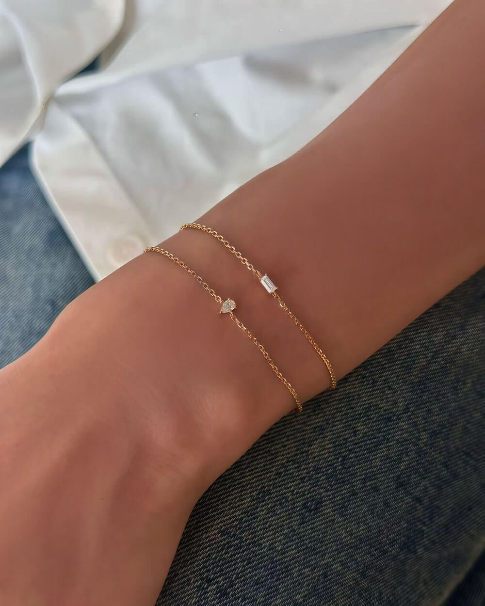 Stella Grace – Pear Diamond Gold Bracelet
