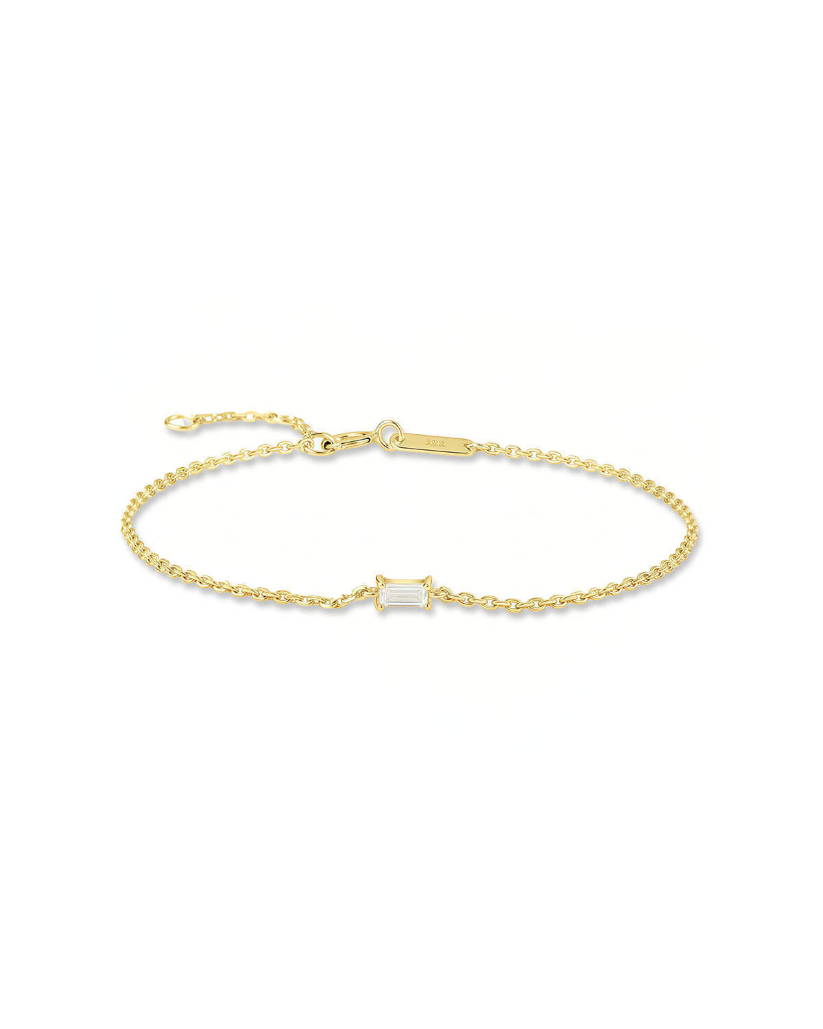 Emerald Cut Bracelet | Emerald Cut 14K Gold Diamond Jewelry Gift