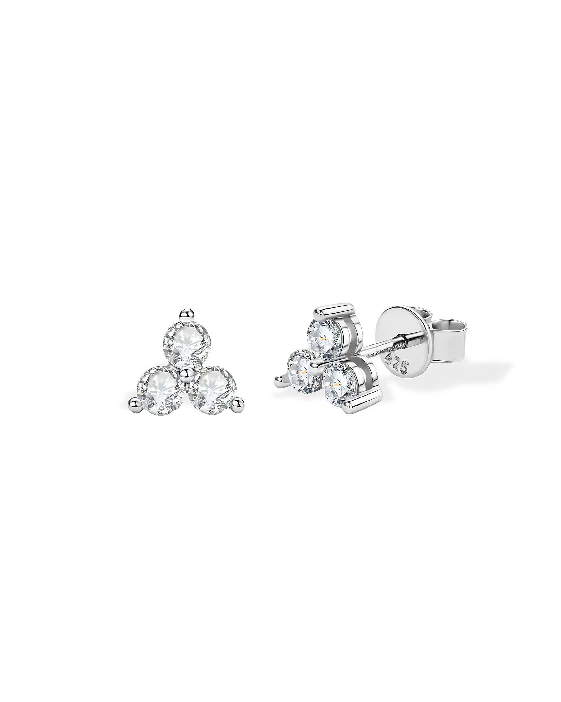 Eternal Sparkle-Triple Moissanite Stud Earrings