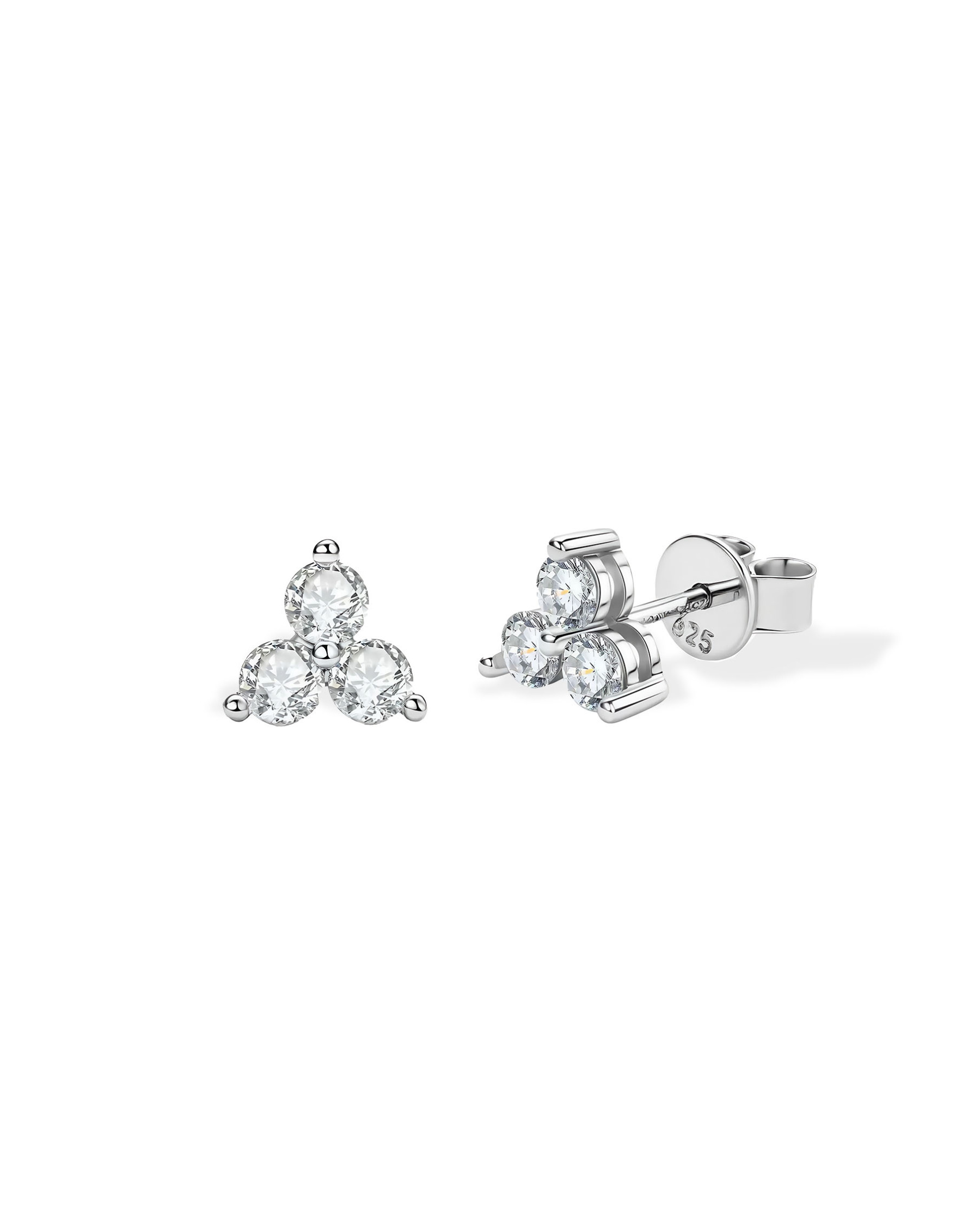 Eternal Sparkle-Triple Moissanite Stud Earrings