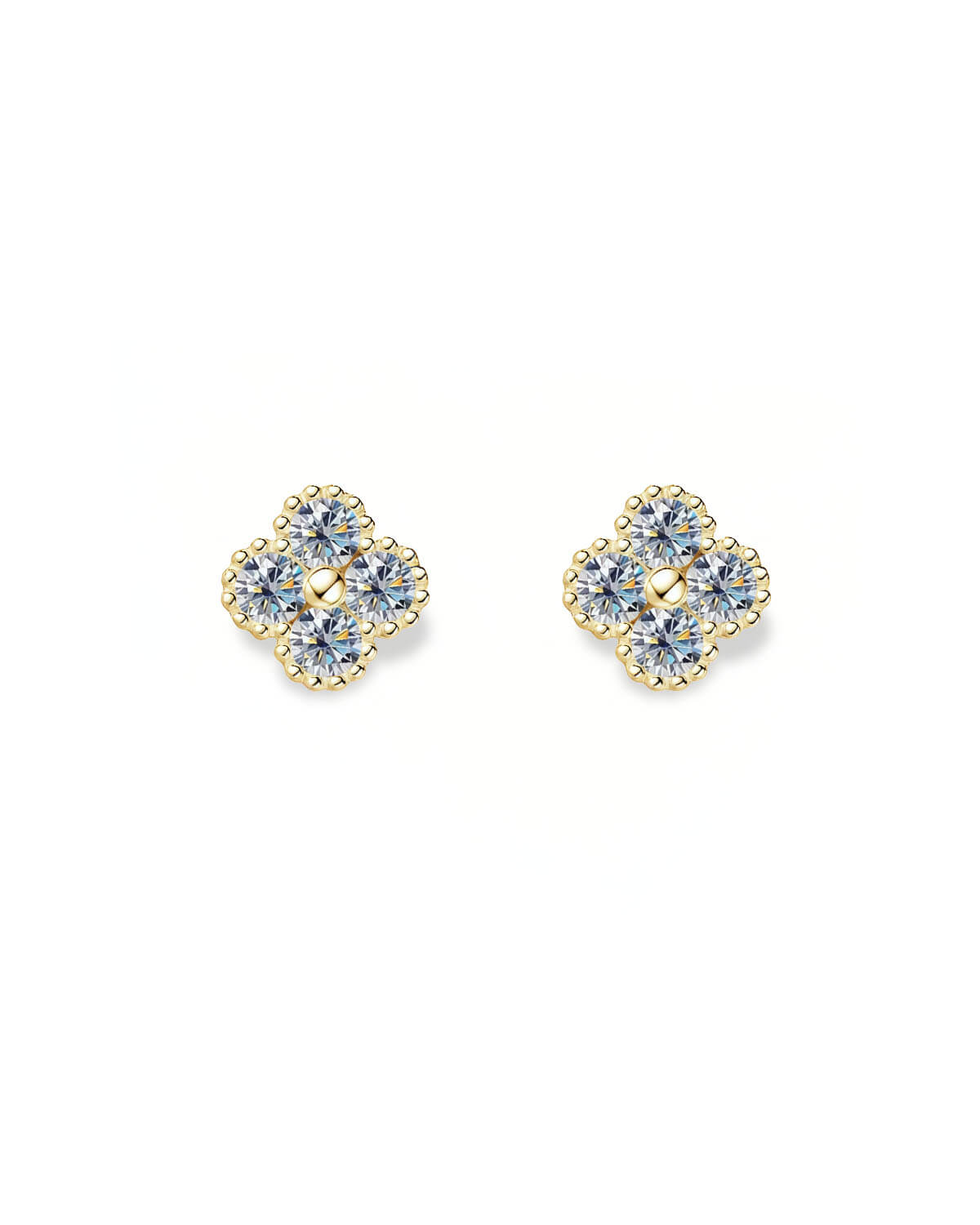 Lucky Bloom–Leaf Clover Stud Earrings