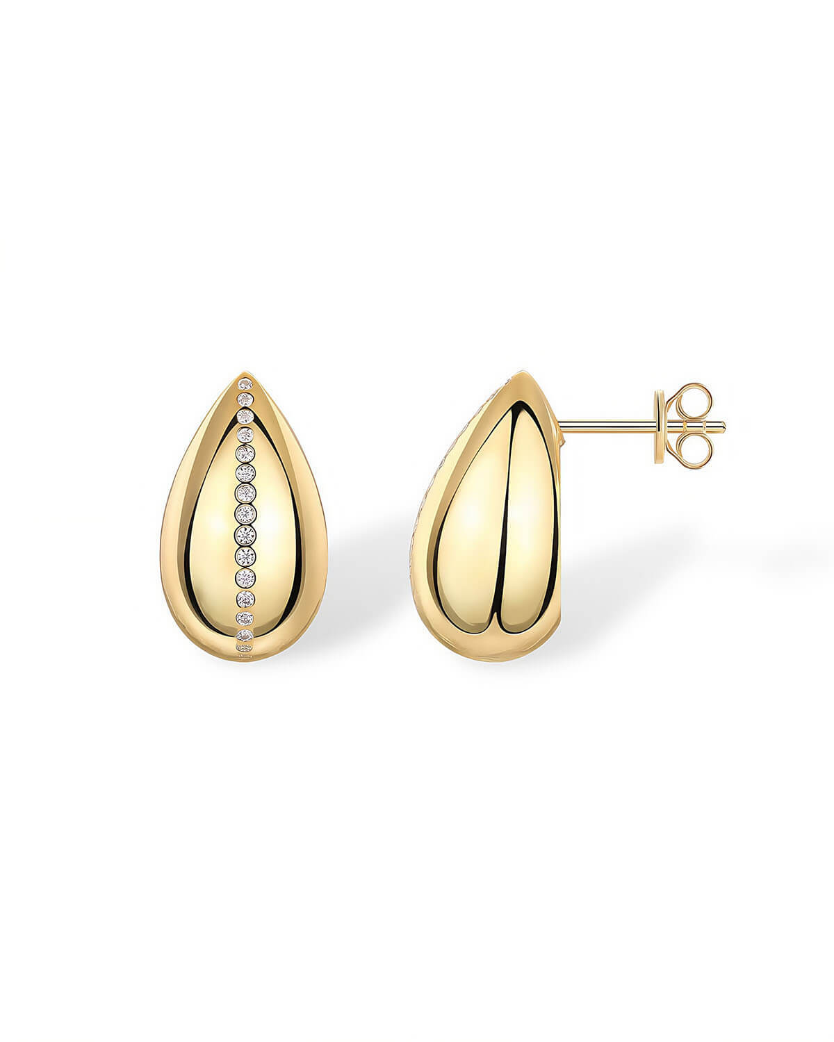 Gold Diamond Earrings – Teardrop Statement-Opreshyne