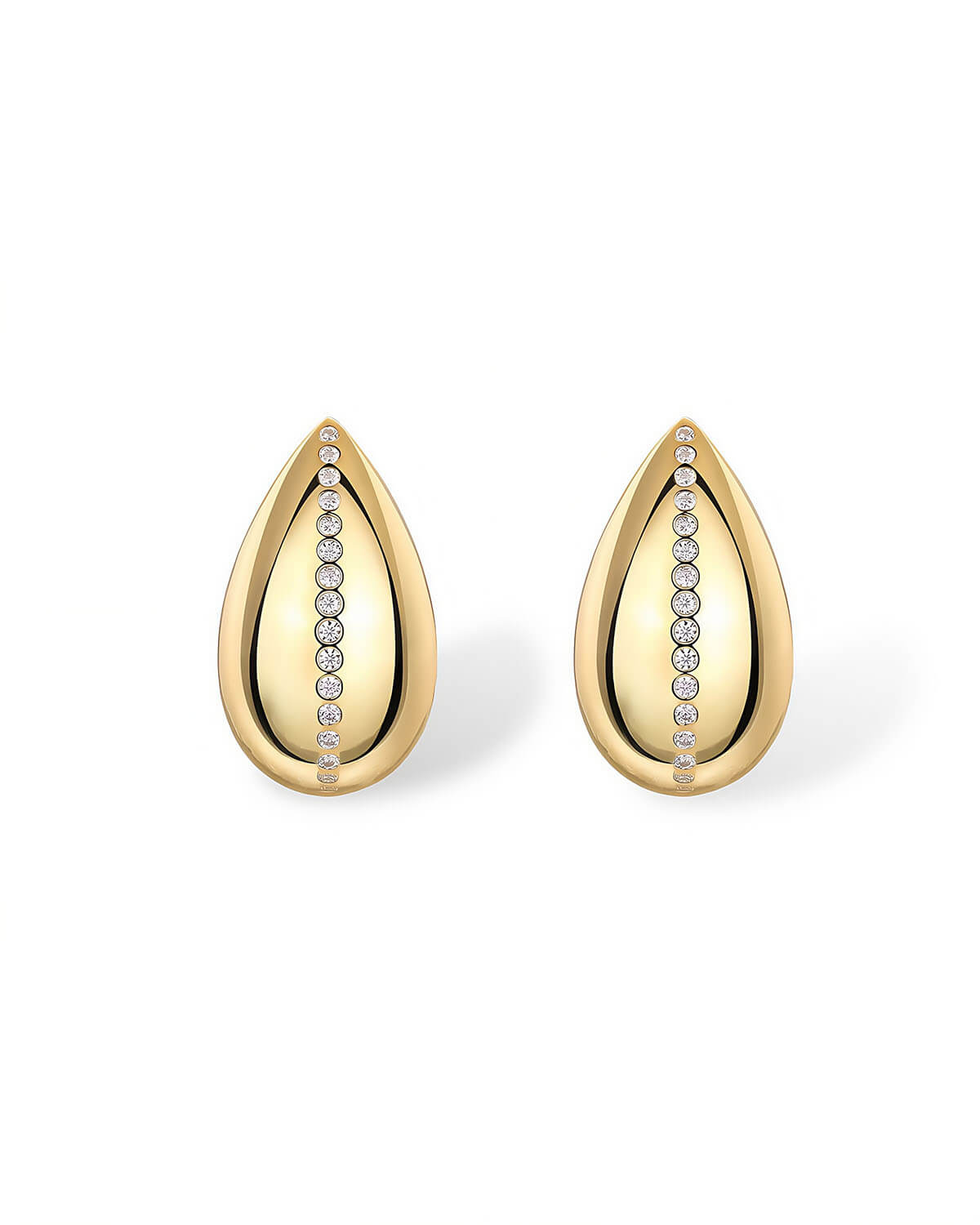 Gold Diamond Earrings – Teardrop Statement-Opreshyne