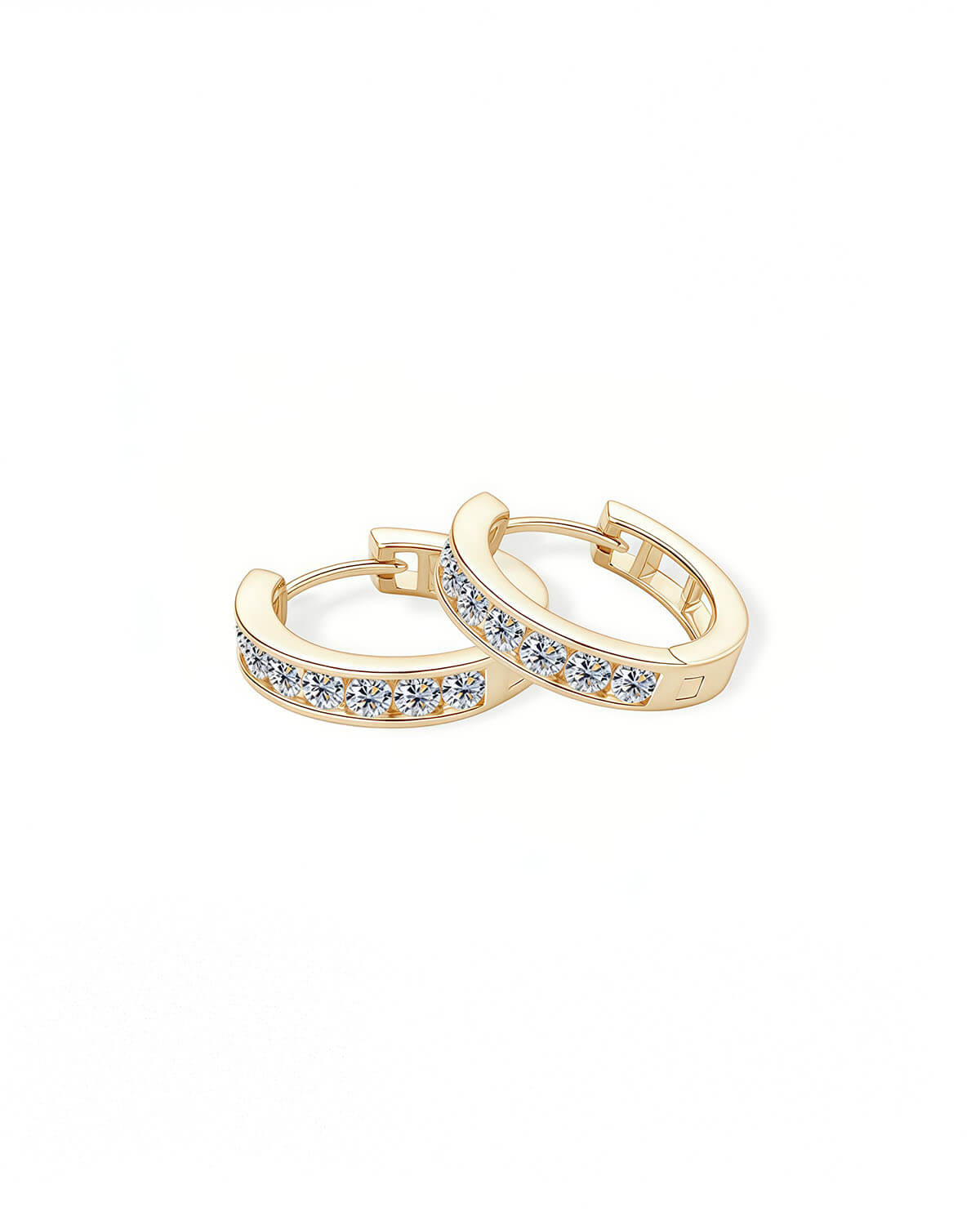 Gold Diamond Hoop Earrings – Classic Radiance for Any Occasion-Opreshyne