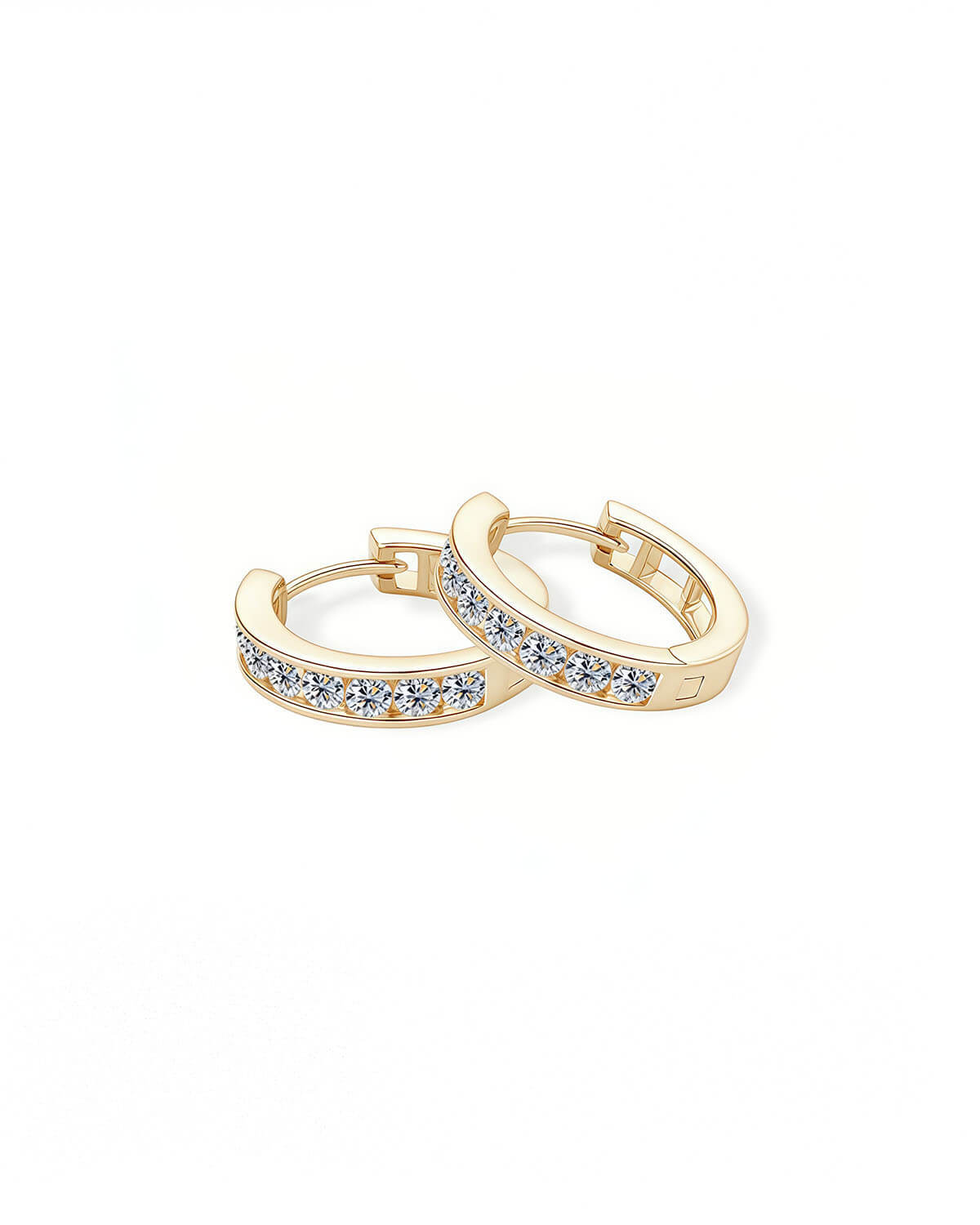 Gold Diamond Hoop Earrings – Classic Radiance for Any Occasion-Opreshyne