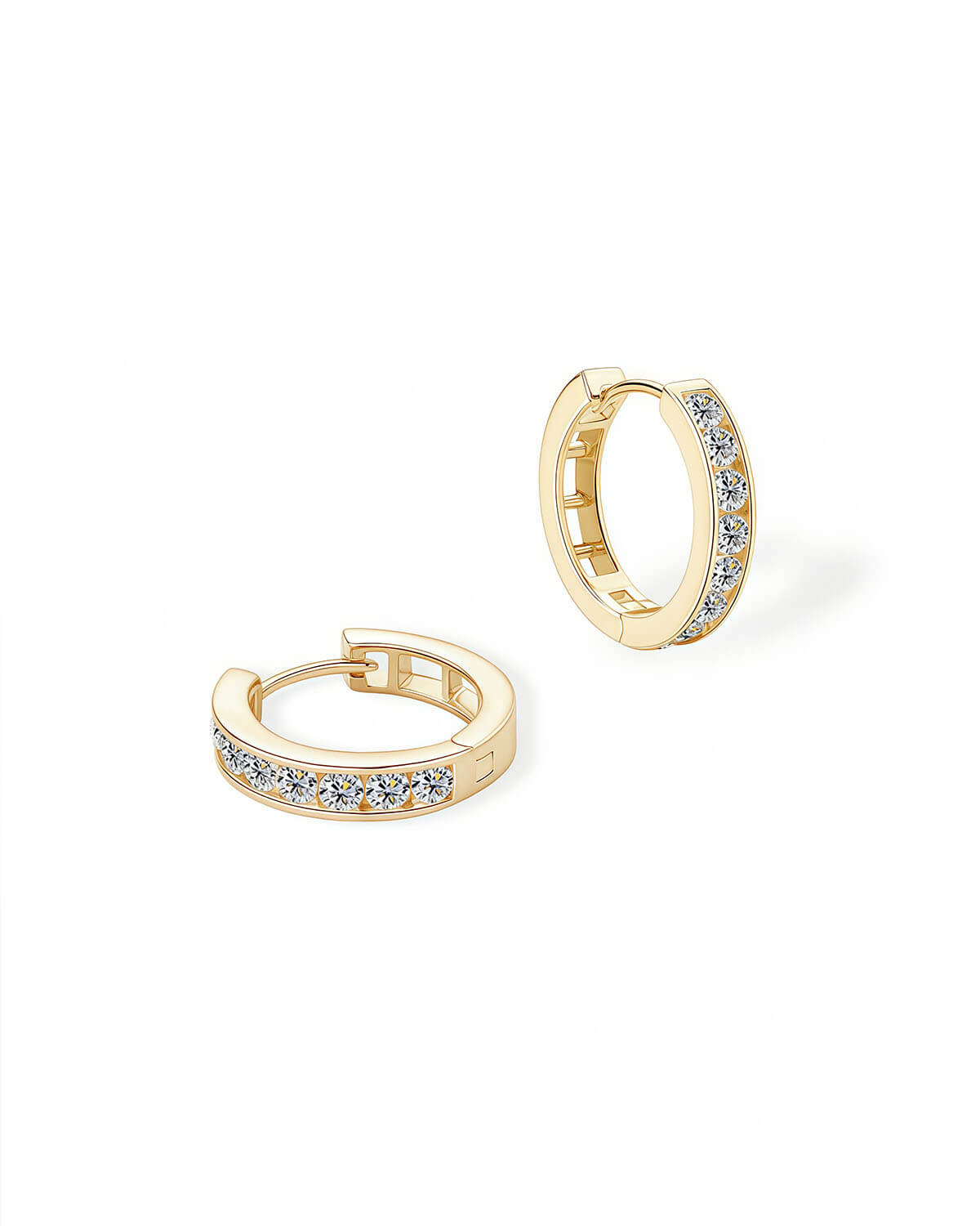 Gold Diamond Hoop Earrings – Classic Radiance for Any Occasion-Opreshyne