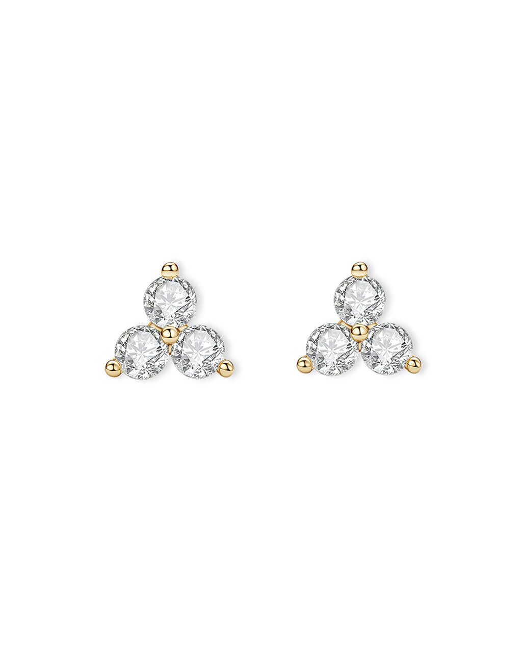 Eternal Sparkle-Triple Moissanite Stud Earrings-Opreshyne