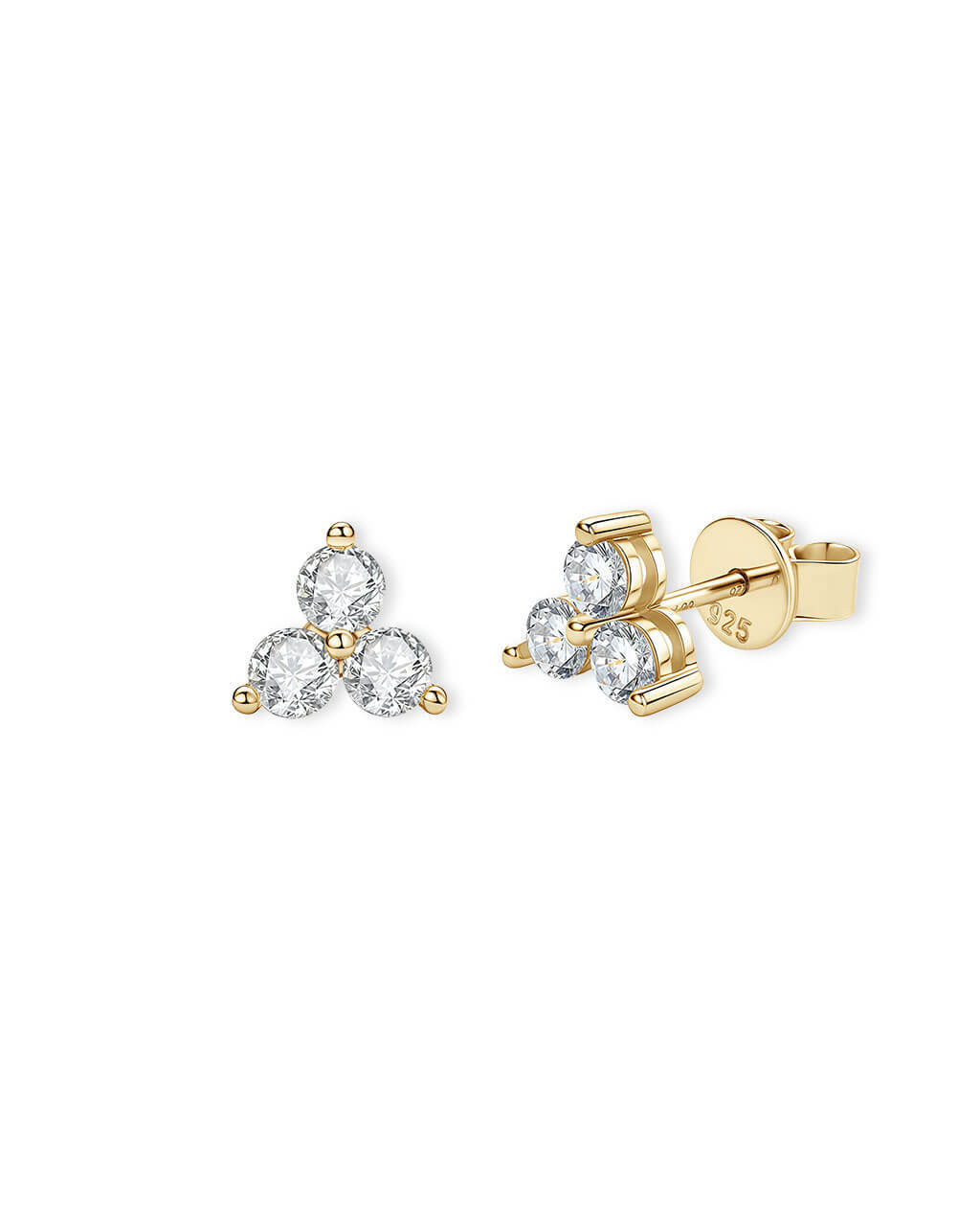 Eternal Sparkle-Triple Moissanite Stud Earrings-Opreshyne