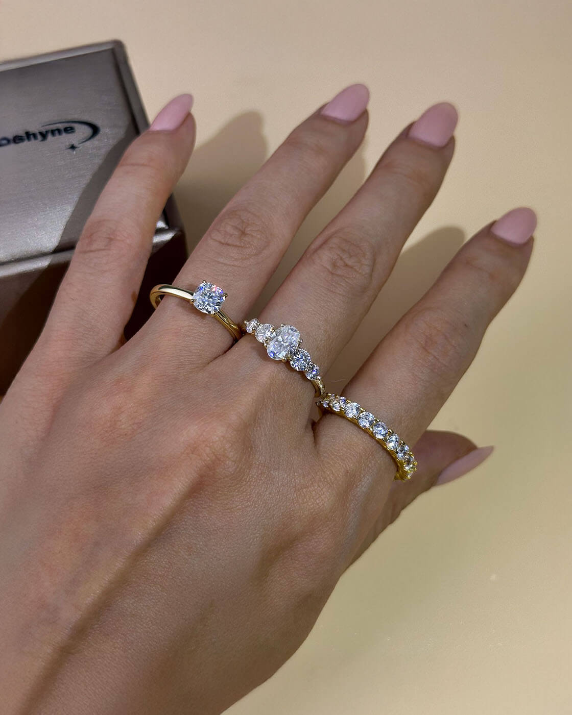 Gold Full Moissanite Diamond Ring-Opreshyne