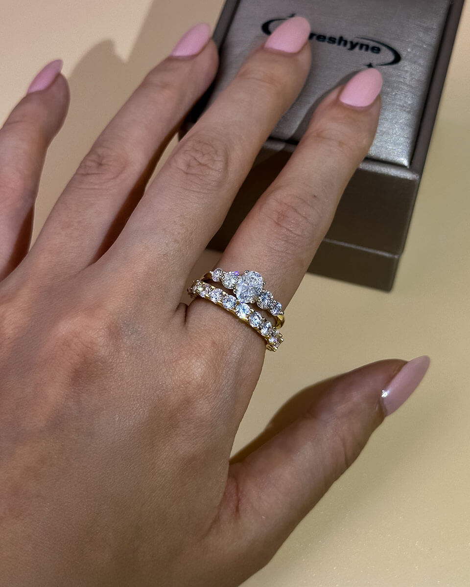 Gold Full Moissanite Diamond Ring-Opreshyne