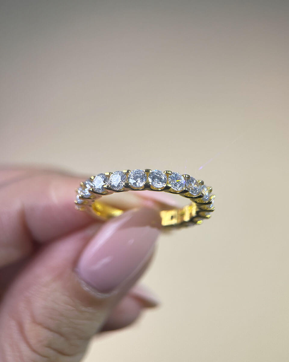 Gold Full Moissanite Diamond Ring-Opreshyne