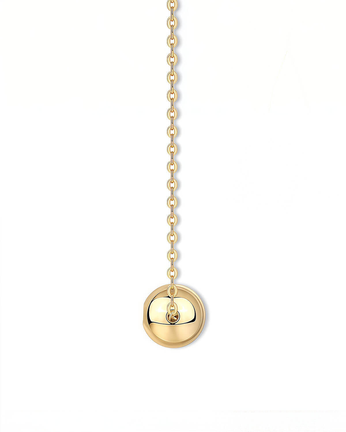 Gold Necklace with Silver Diamond – Minimalist Round Pendant-Opreshyne