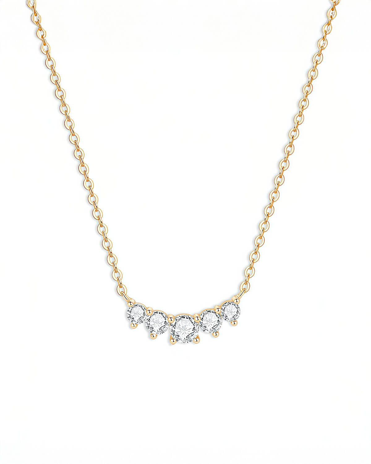 Graduated Moissanite Diamond Necklace for Women-Opreshyne