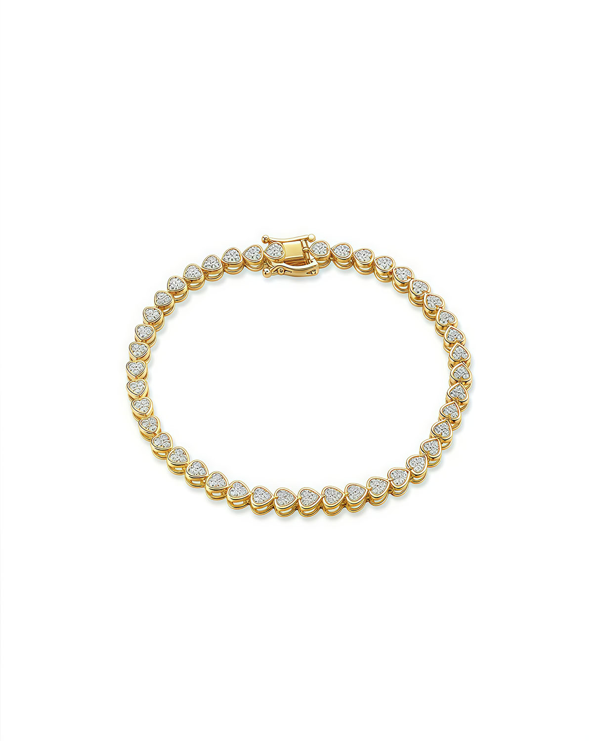 Heart-Shaped Moissanite Tennis Bracelet 3mm-Opreshyne