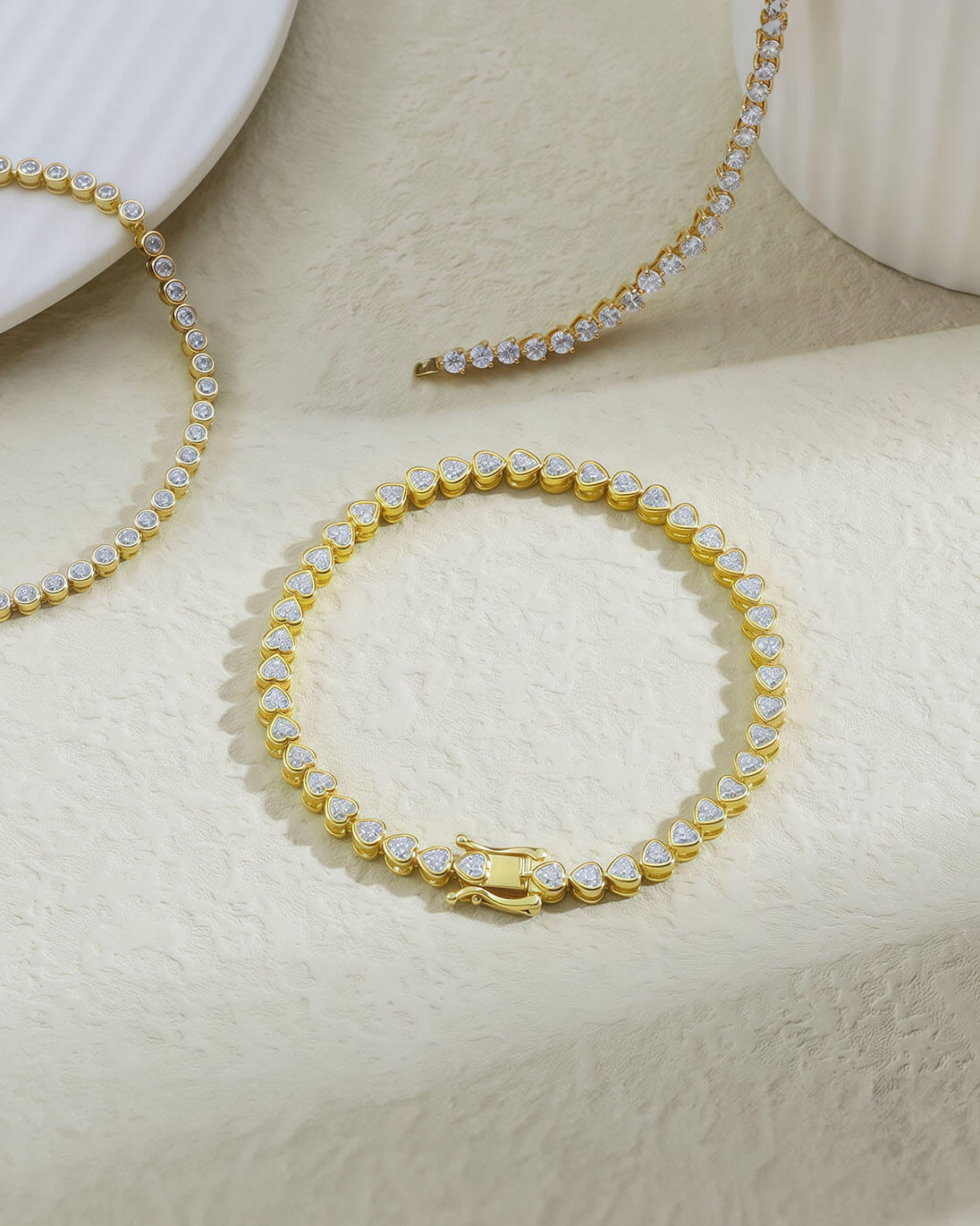 Heart-Shaped Moissanite Tennis Bracelet 3mm-Opreshyne