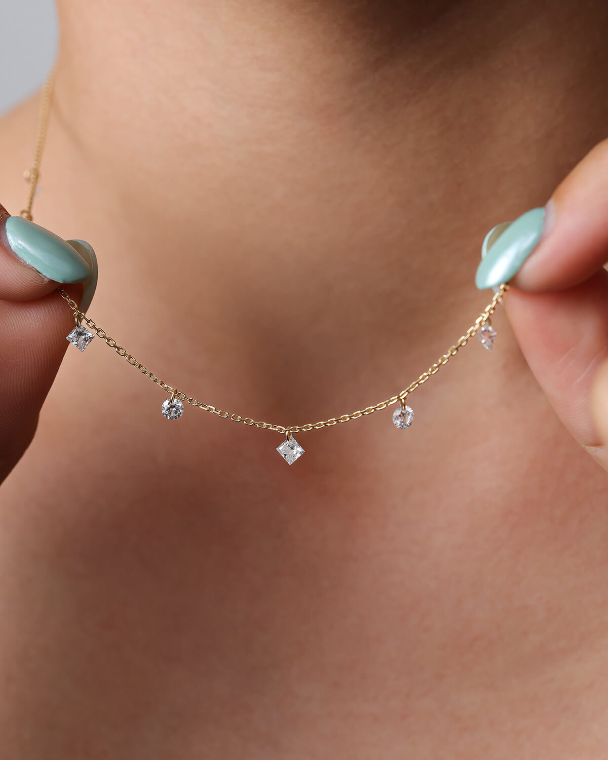 Elysia Diamond Station Necklace