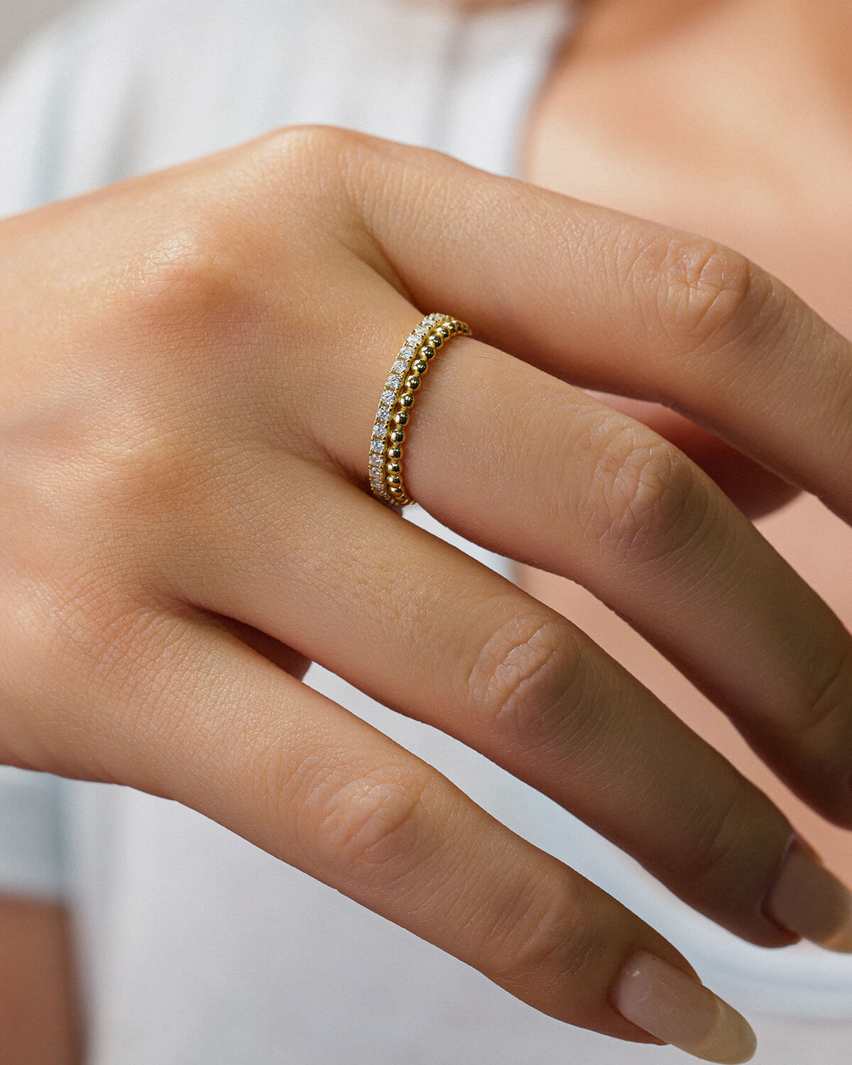 Sienna Beaded Diamond Eternity Ring