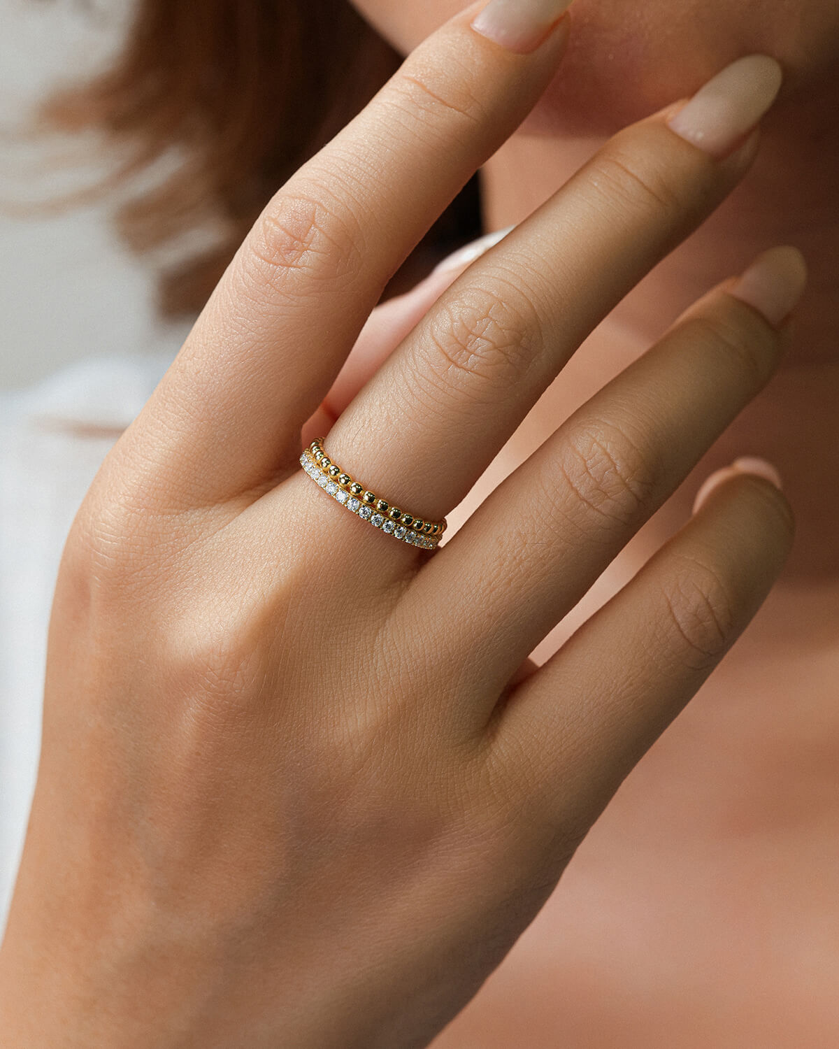 Sienna Beaded Diamond Eternity Ring