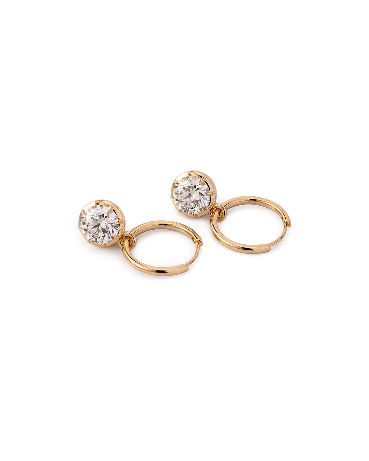 Ded Multi-Cut Diamond Hoop Earrings