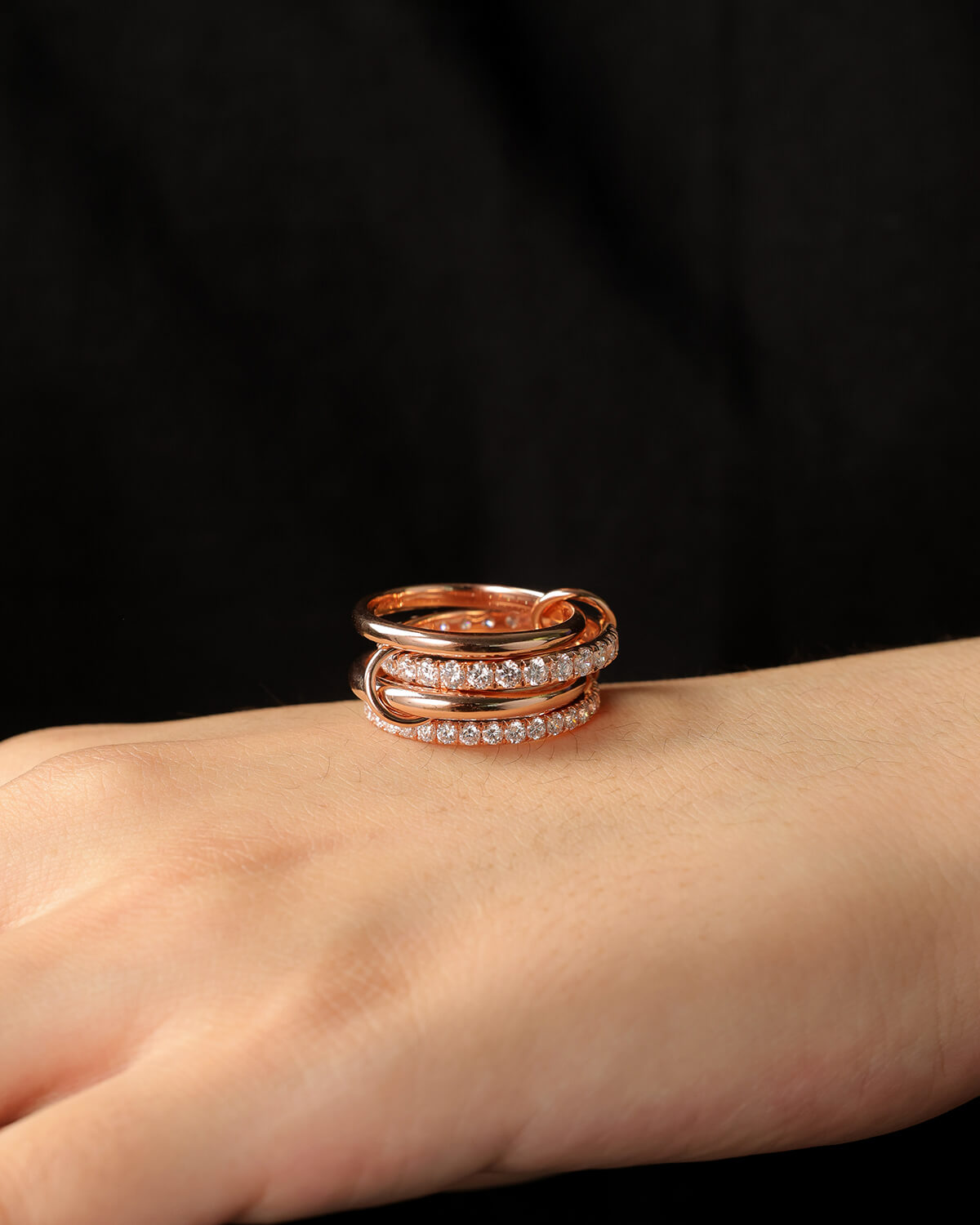 Serelle Linked Diamond Multi-Band Ring