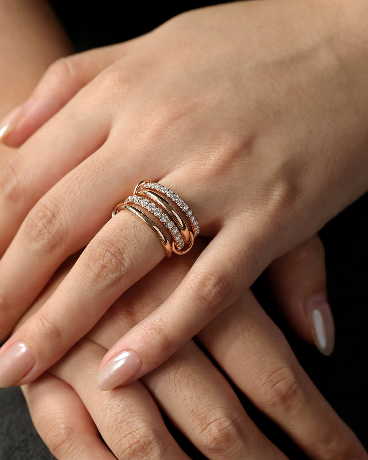 Serelle Linked Diamond Multi-Band Ring