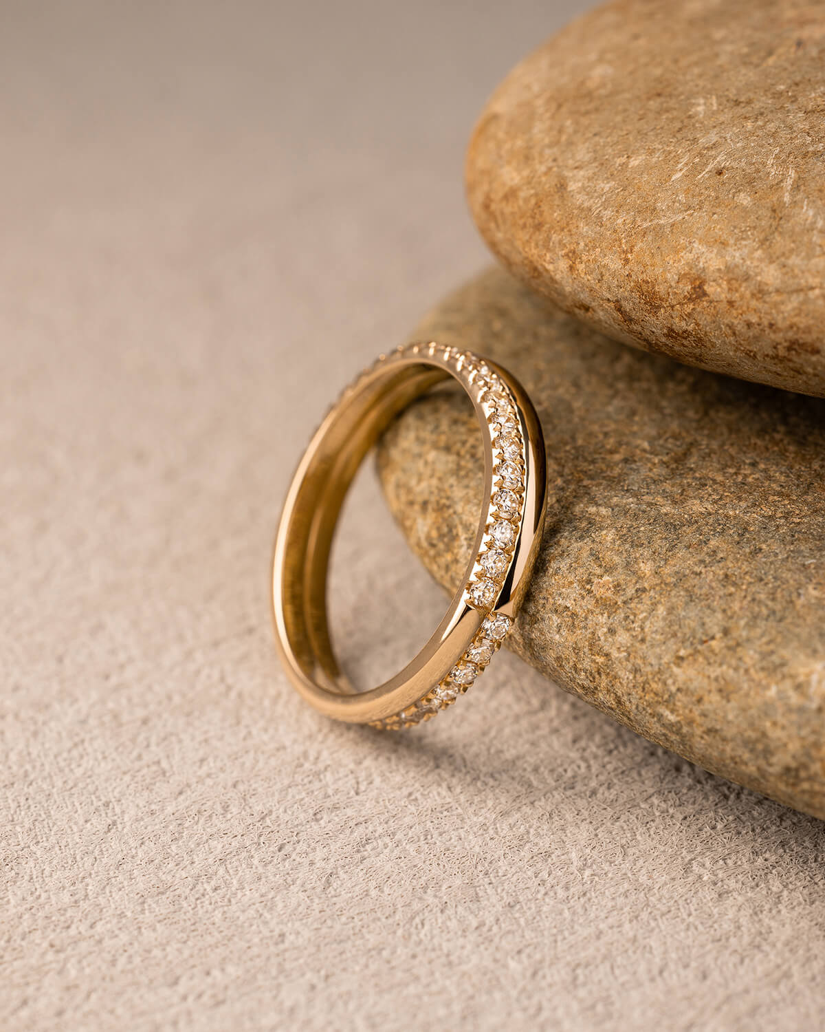Zarelle Offset Pavé Diamond Ring