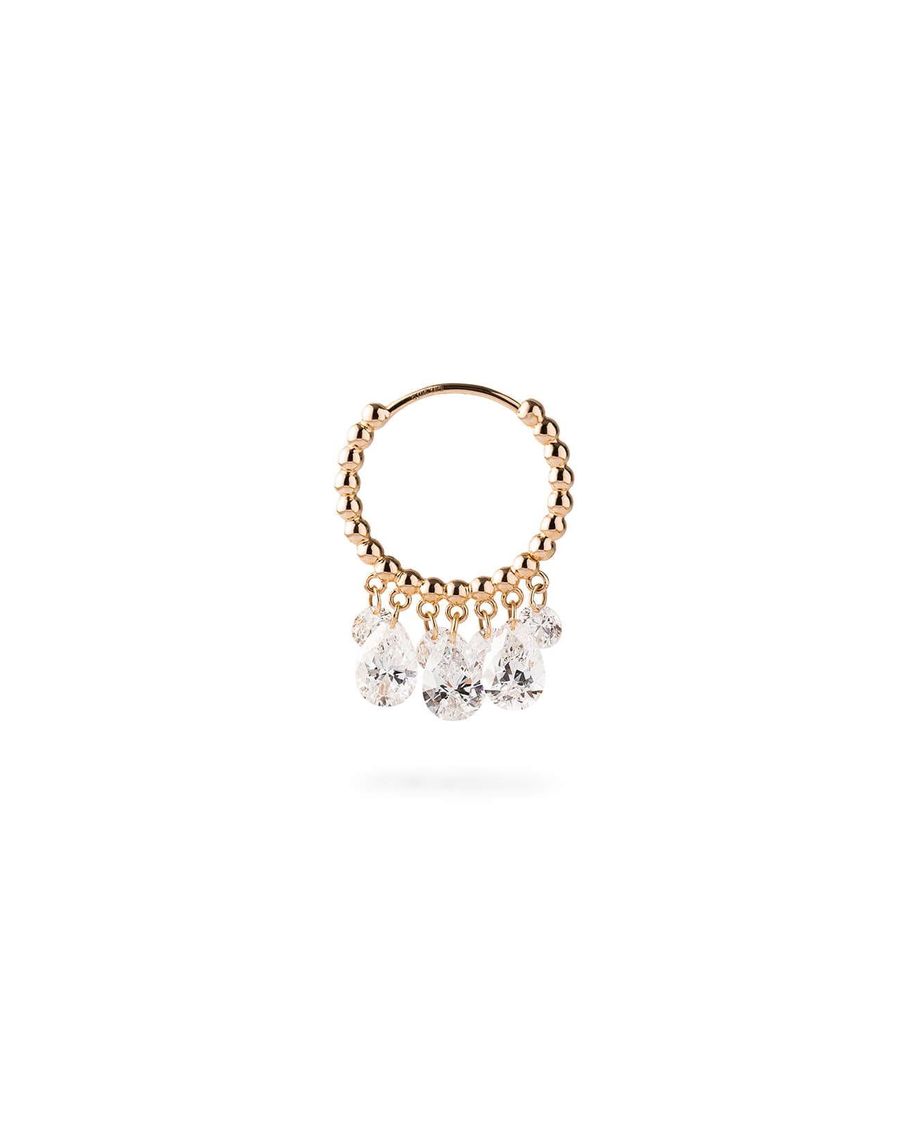 Elaris Pear Fringe Diamond Hoop Earrings