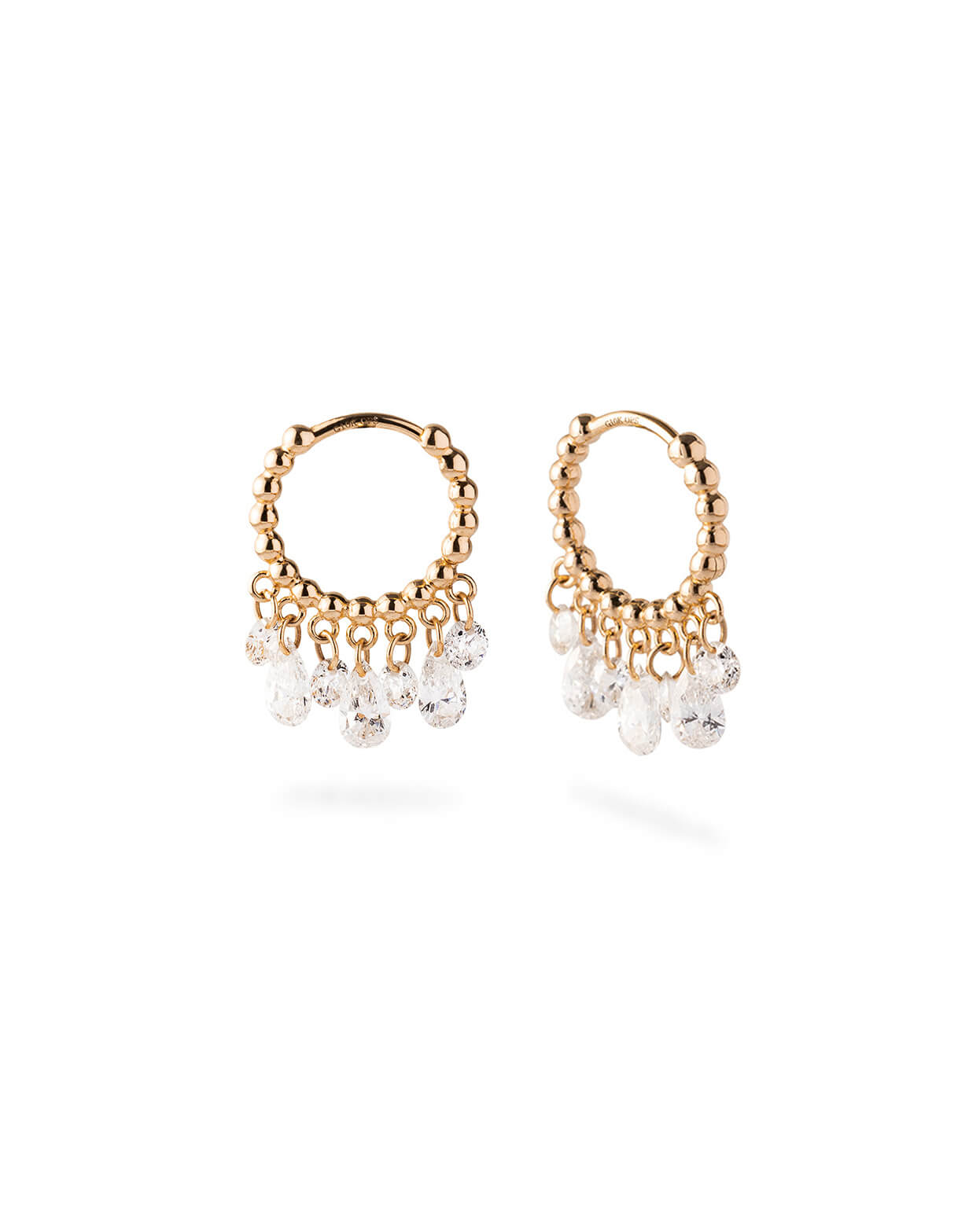 Elaris Pear Fringe Diamond Hoop Earrings
