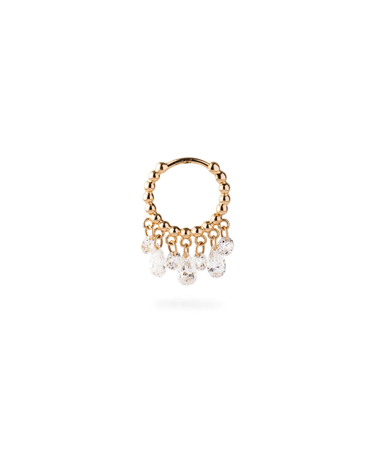 Elaris Pear Fringe Diamond Hoop Earrings