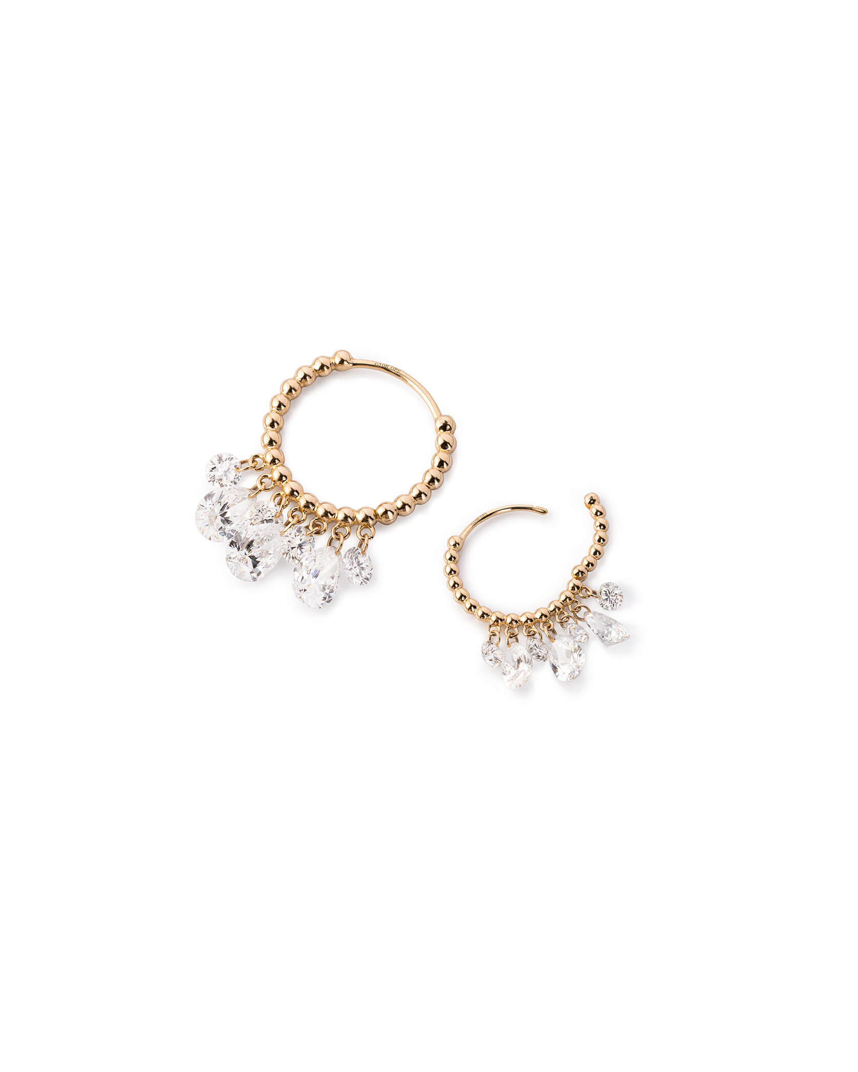 Elaris Pear Fringe Diamond Hoop Earrings