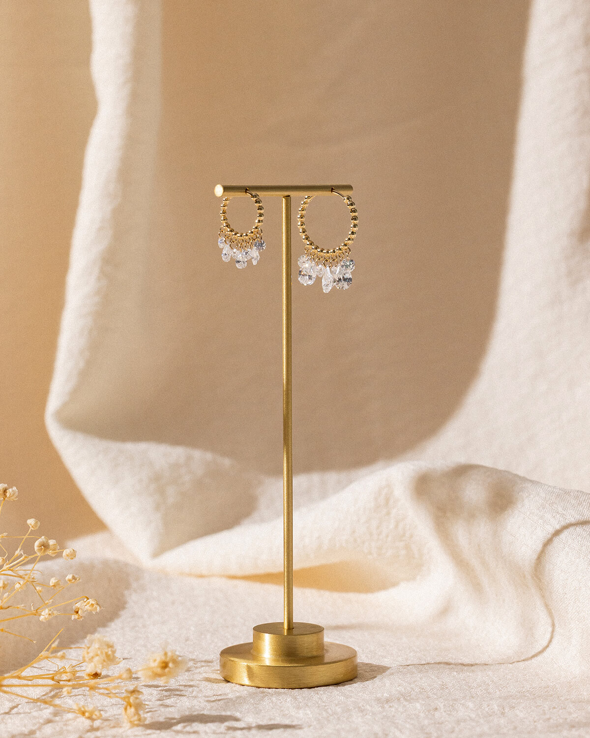 Elaris Pear Fringe Diamond Hoop Earrings