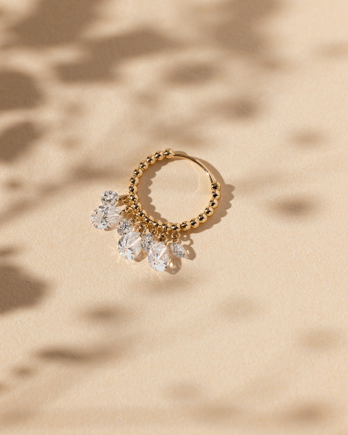 Elaris Pear Fringe Diamond Hoop Earrings